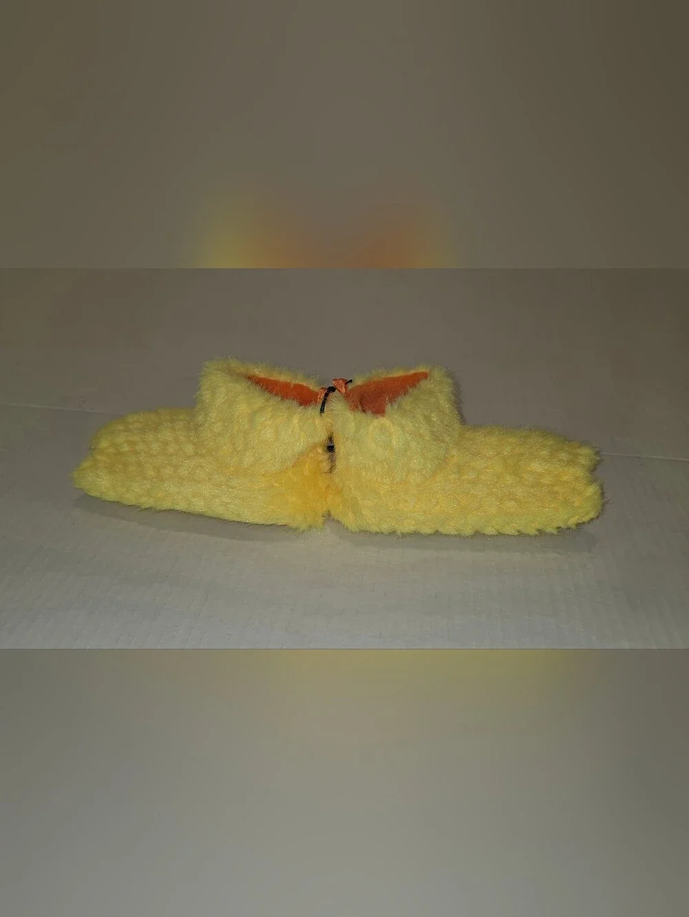 wonder nation Yellow Fuzzy Duck Foot Children's Slippers Sz 9-10
